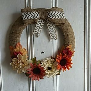 Simple Fall Harvest Wreath 15" circumference